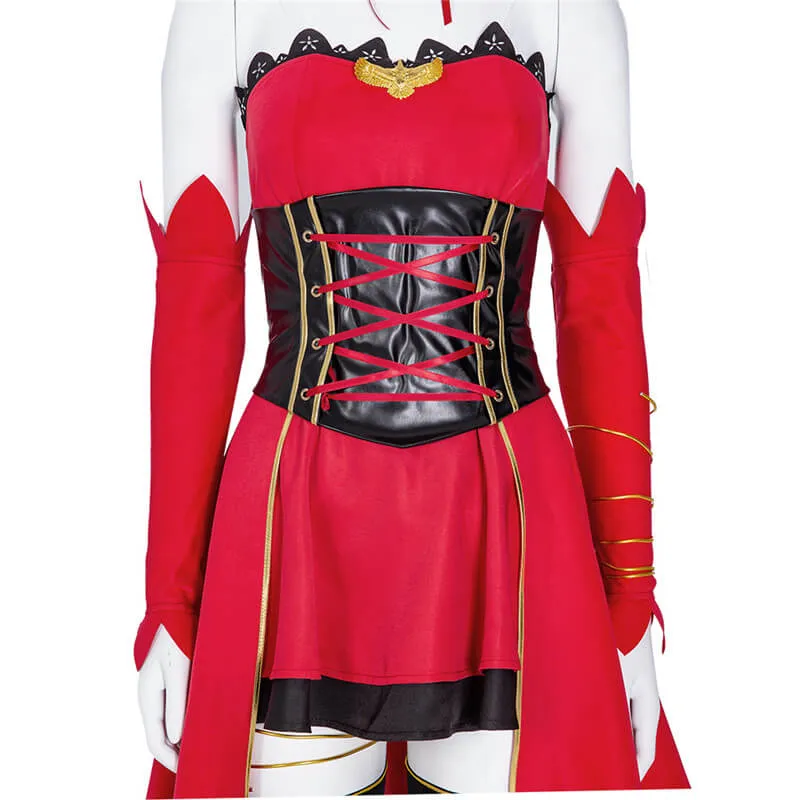 Anime Takt Op. Destiny Destiny Cosplay Costumes For Women Strapless Red Dress