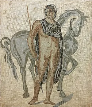Dioscuri - Castor with horse from the Triumph of Bacchus Mosaic