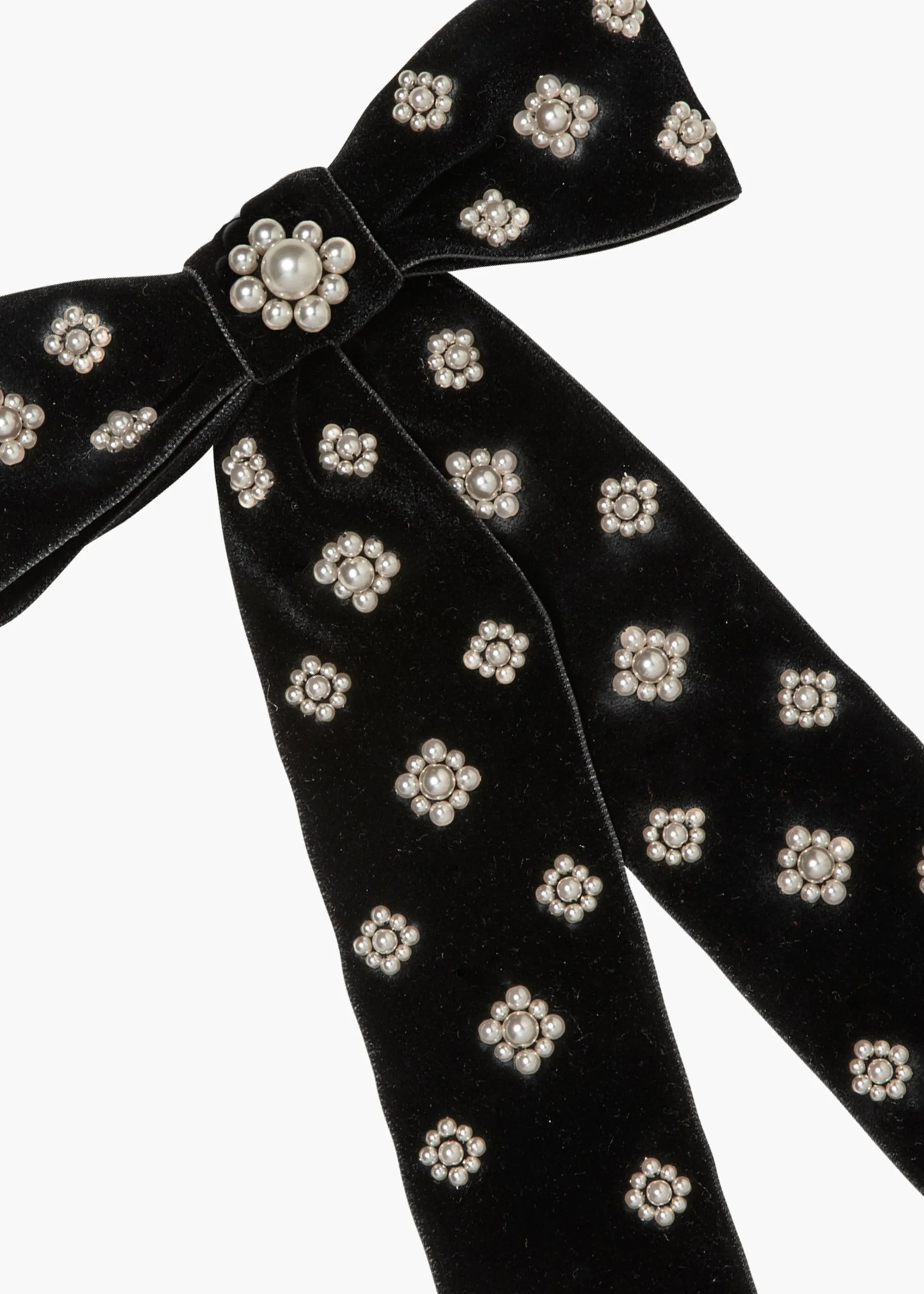 Margaret Bow Barrette -- Black Pearl