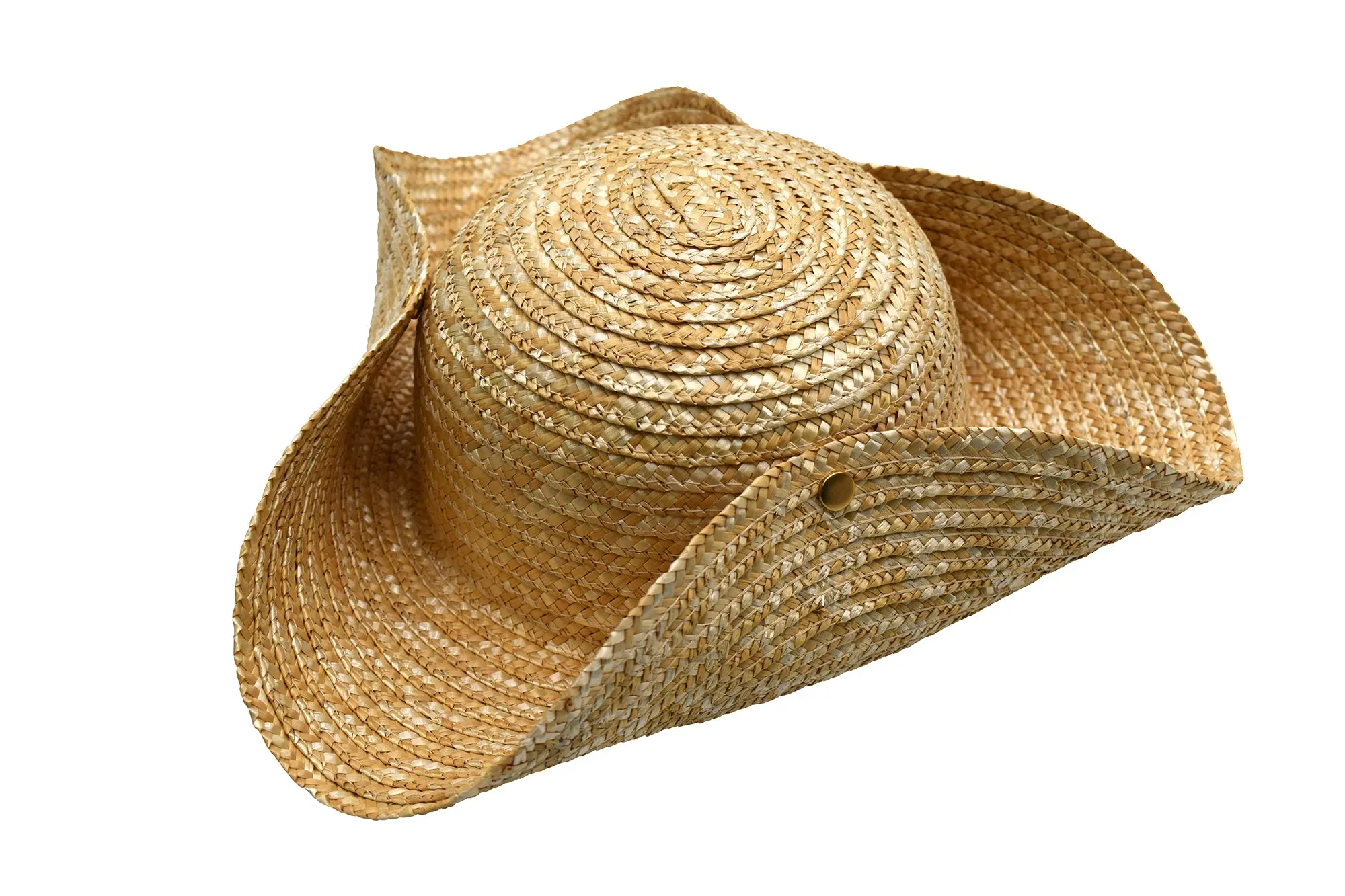 Nicky Bigs Novelties Adult Straw Colonial Tricorn Pirate Hat 3 Cornered Cocked Cap For Cosplay Halloween Costume Accessory