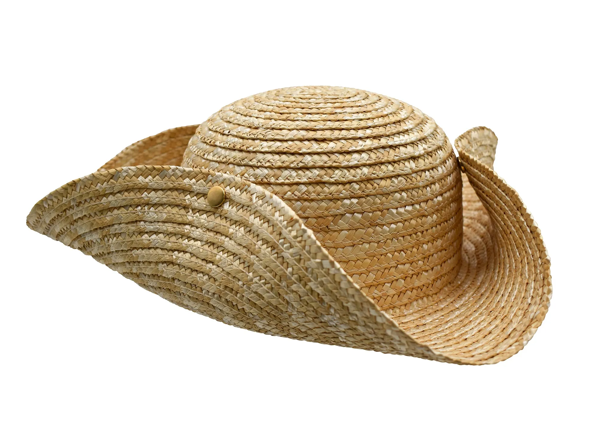 Nicky Bigs Novelties Adult Straw Colonial Tricorn Pirate Hat 3 Cornered Cocked Cap For Cosplay Halloween Costume Accessory