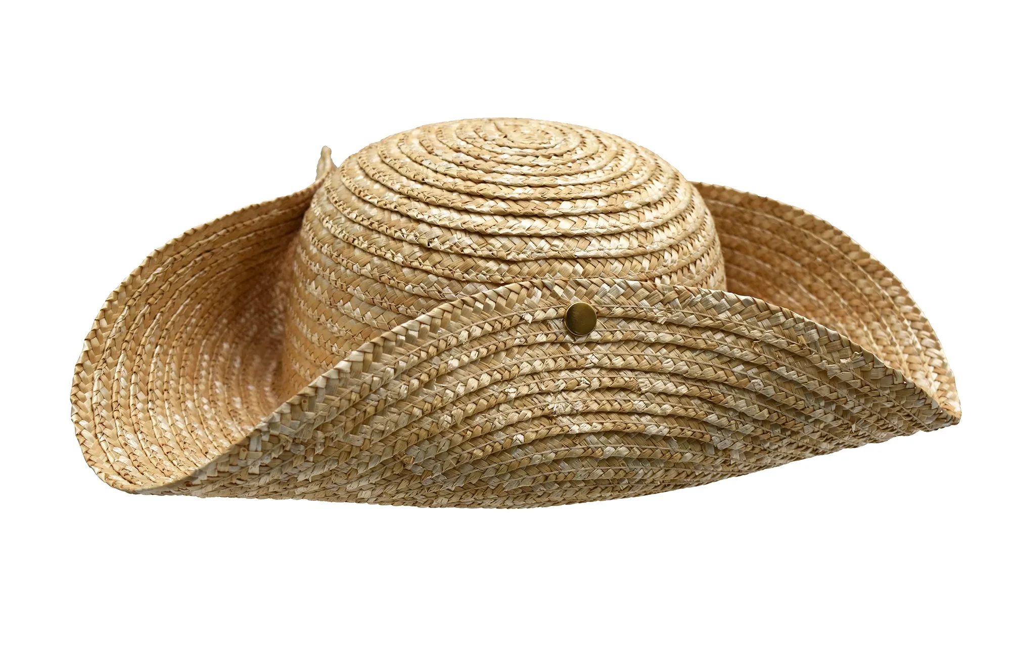 Nicky Bigs Novelties Adult Straw Colonial Tricorn Pirate Hat 3 Cornered Cocked Cap For Cosplay Halloween Costume Accessory