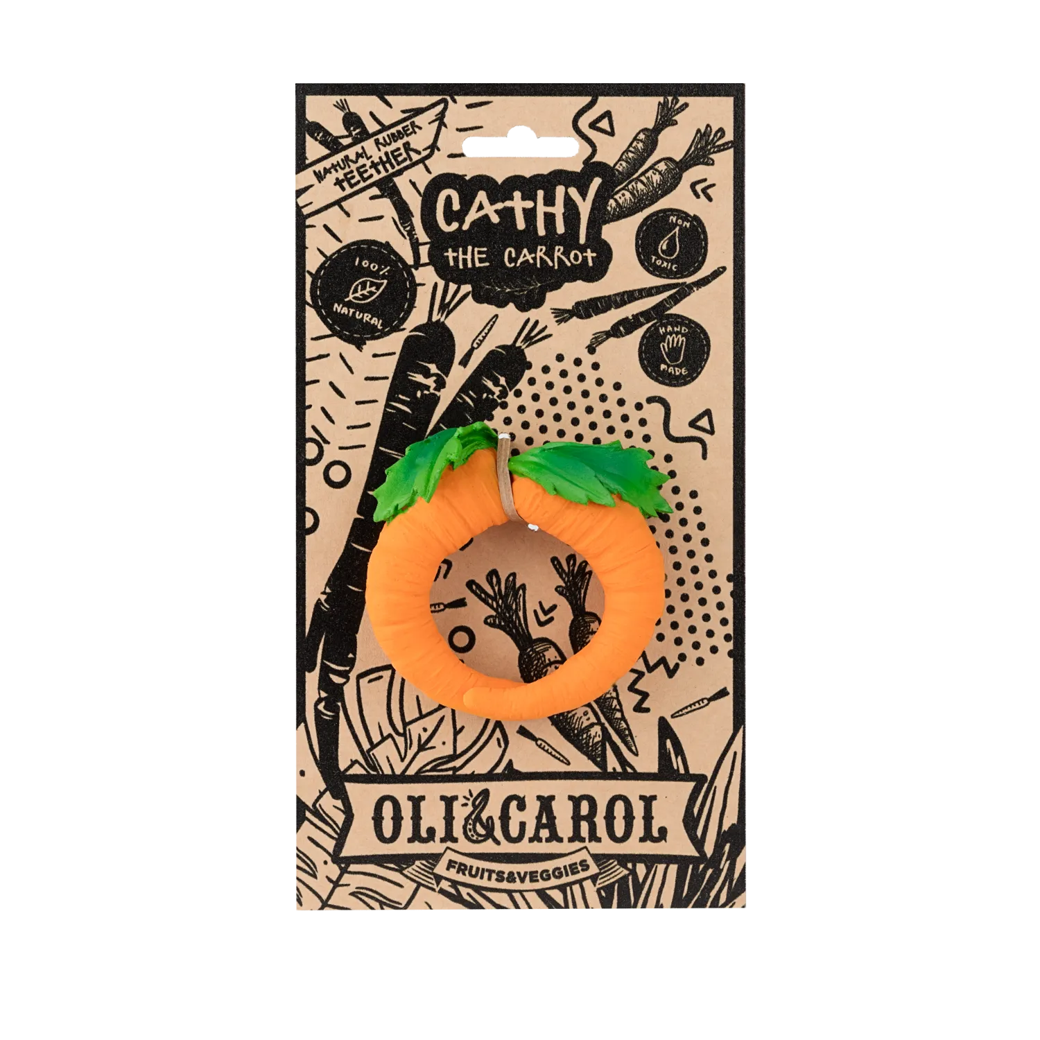 Oli & Carol Cathy The Carrot Natural Rubber Teether