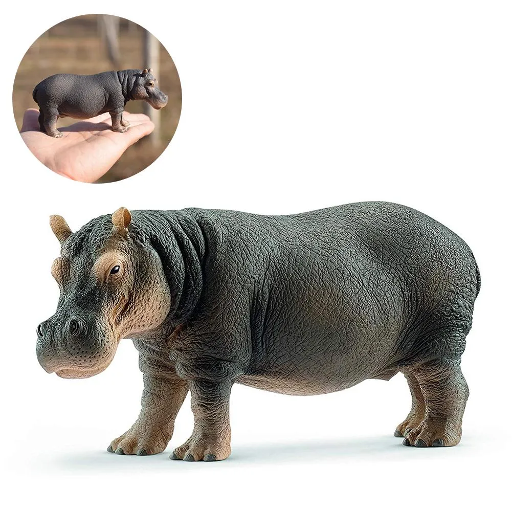 Simulation Hippopotamus Wild Life Model Figures Figurines Toy Figures Zoo River Animal 14814 Home Decor Gift For Kids